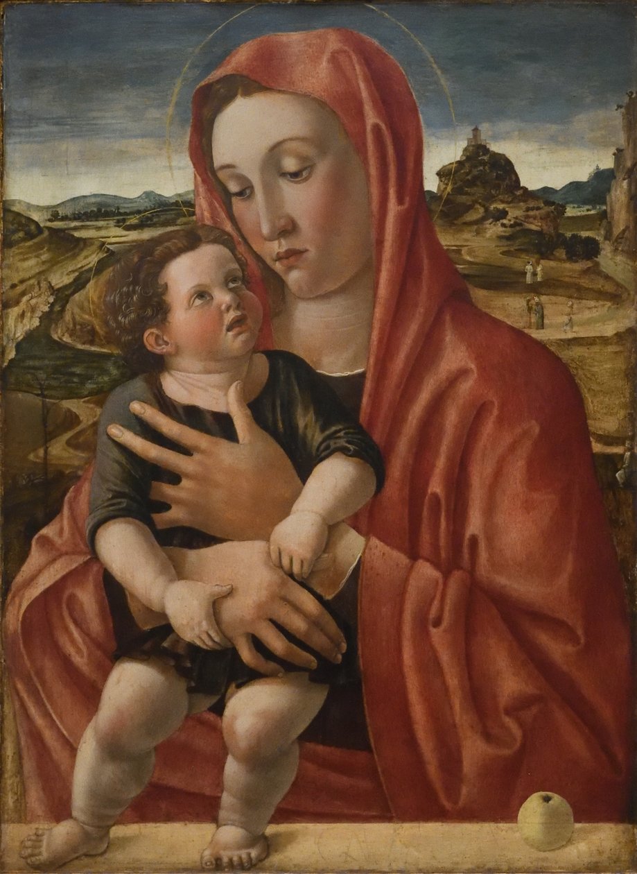 Maria mit dem Kind, das auf einer Brüstung steht von Giovanni Bellini