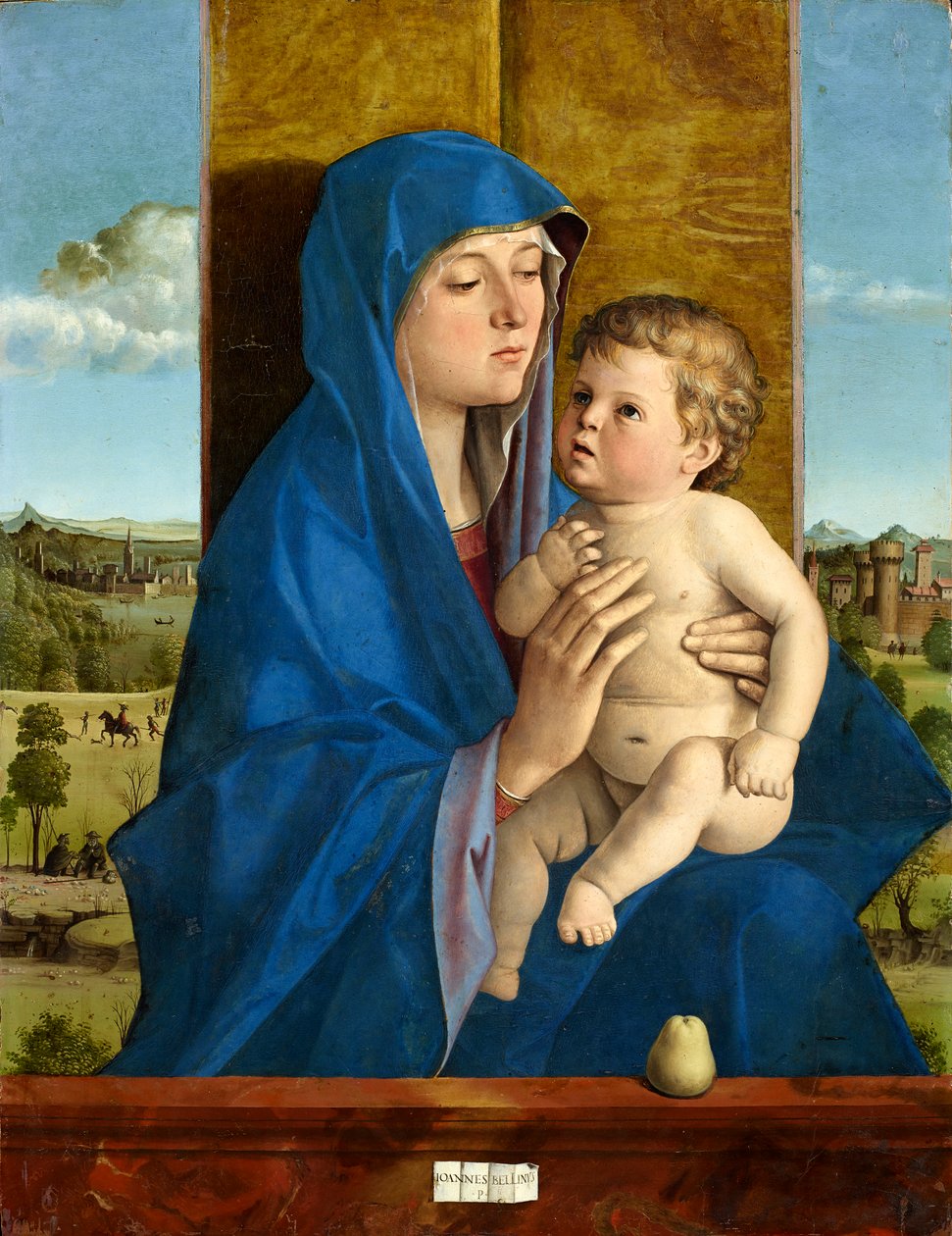 Madonna mit Kind (Madonna di Alzano) Madonna mit Birne von Giovanni Bellini