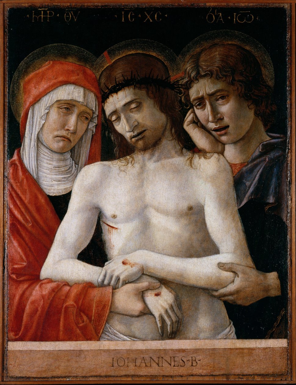 Pietà mit Madonna und St. Johannes dem Evangelisten von Giovanni Bellini