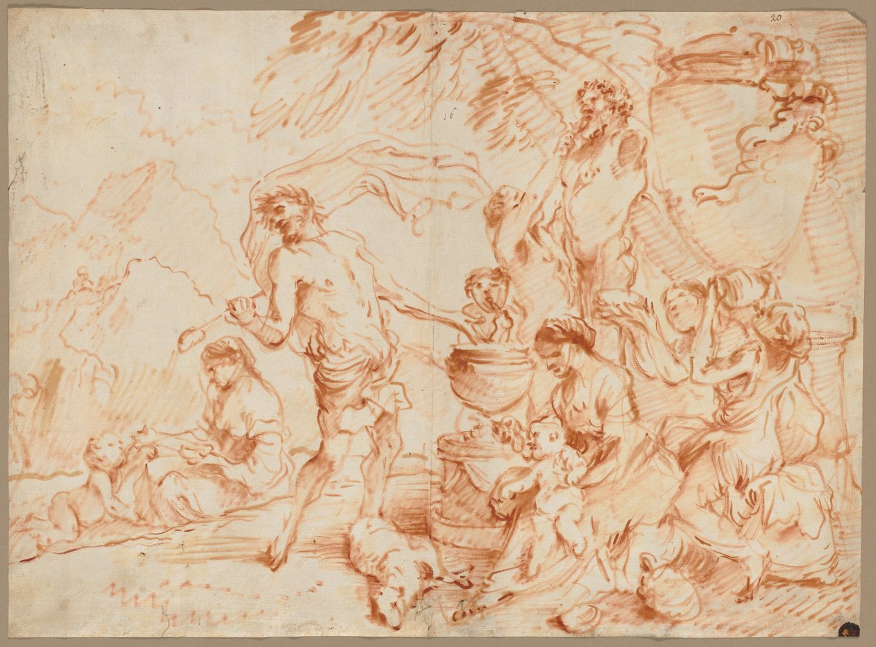 Bacchanal vor einem Herm, frühe 1660er Jahre von Giovanni Benedetto (1609 64) Castiglione