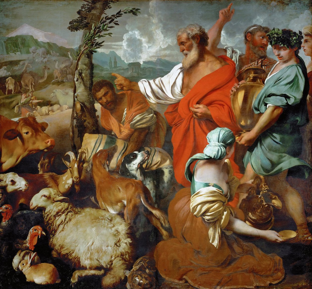 Die Tiere betreten die Arche Noah von Giovanni Benedetto Castiglione