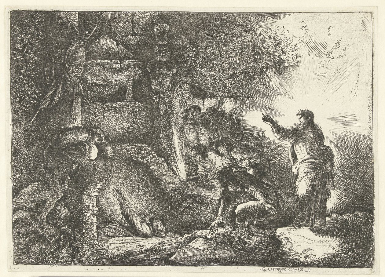 Auferweckung des Lazarus von Giovanni Benedetto Castiglione