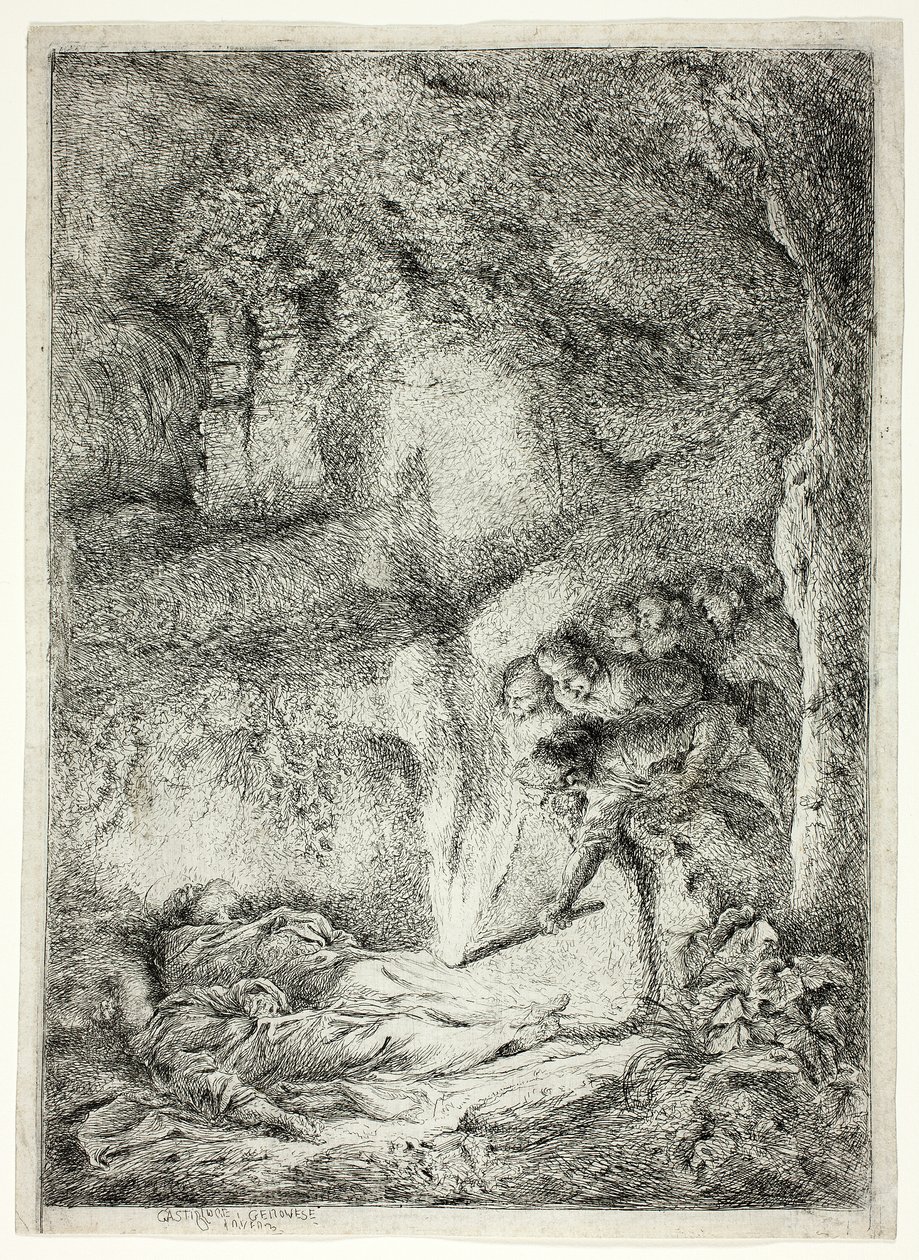 Die Leichen der Heiligen Petrus und Paulus in den Katakomben versteckt von Giovanni Benedetto Castiglione