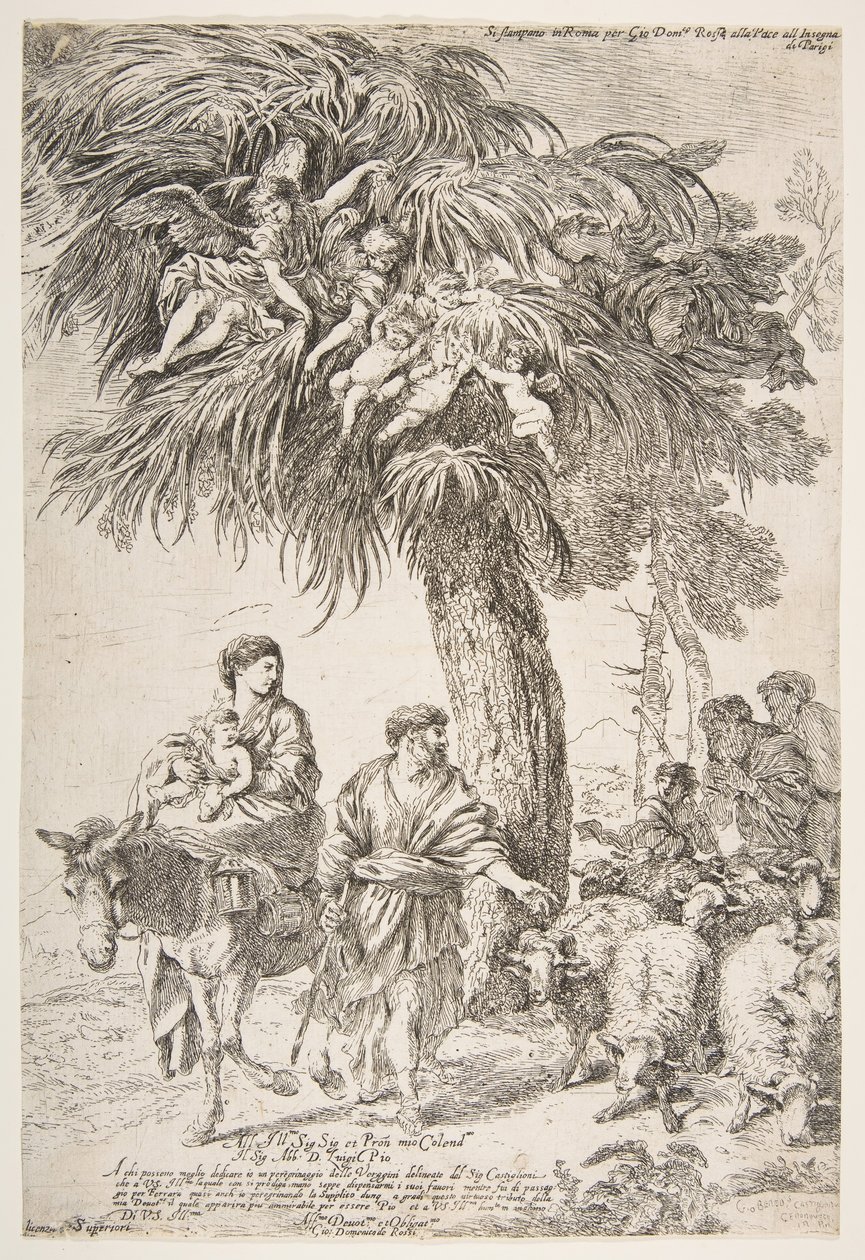 Die Heilige Familie auf der Flucht nach Ägypten, ca. 1647 von Giovanni Benedetto Castiglione