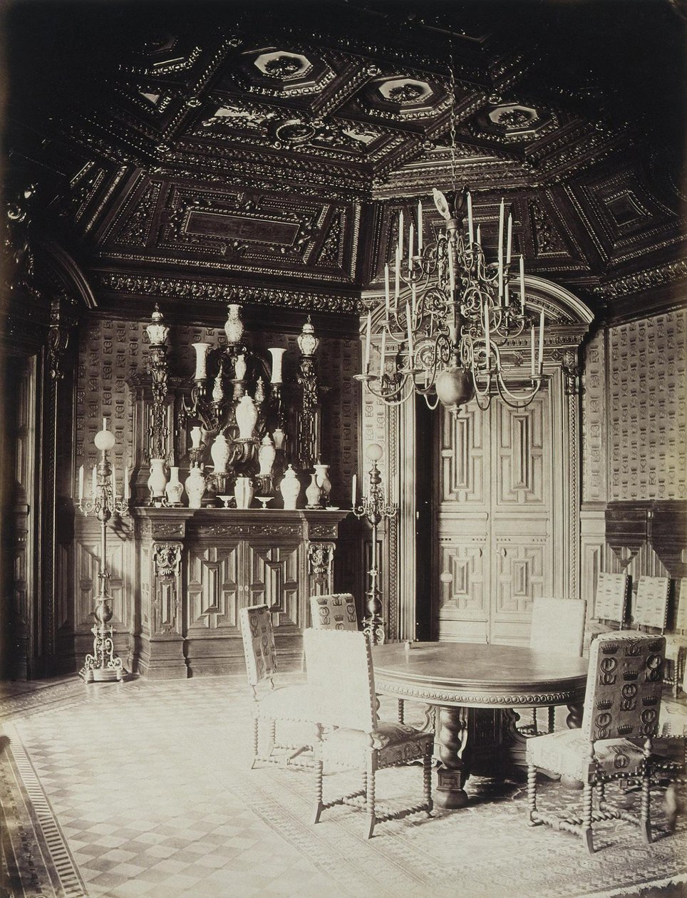 Der Stroganov-Palast in Sankt Petersburg. Das Speisezimmer, 1860er Jahre von Giovanni Bianchi
