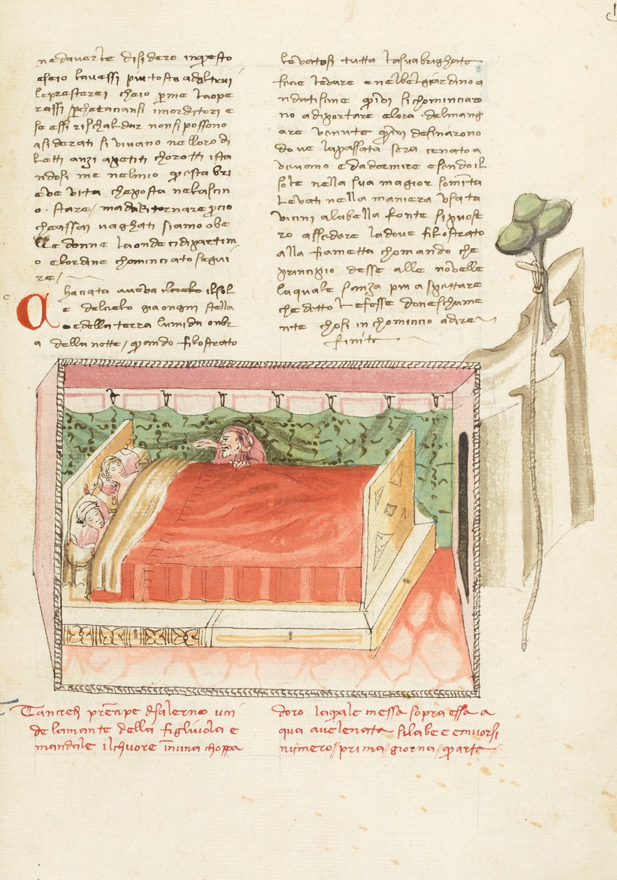 Dekameron, Der Triumph des Todes - Tancredi beobachtet die Liebenden, Vierter Tag, Novelle 1 von Giovanni Boccaccio