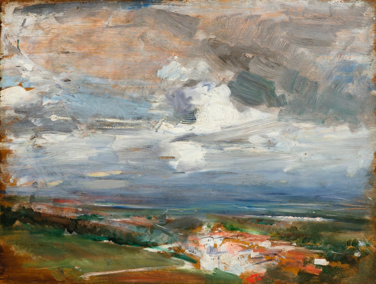 Rosa Landschaft von Giovanni Boldini