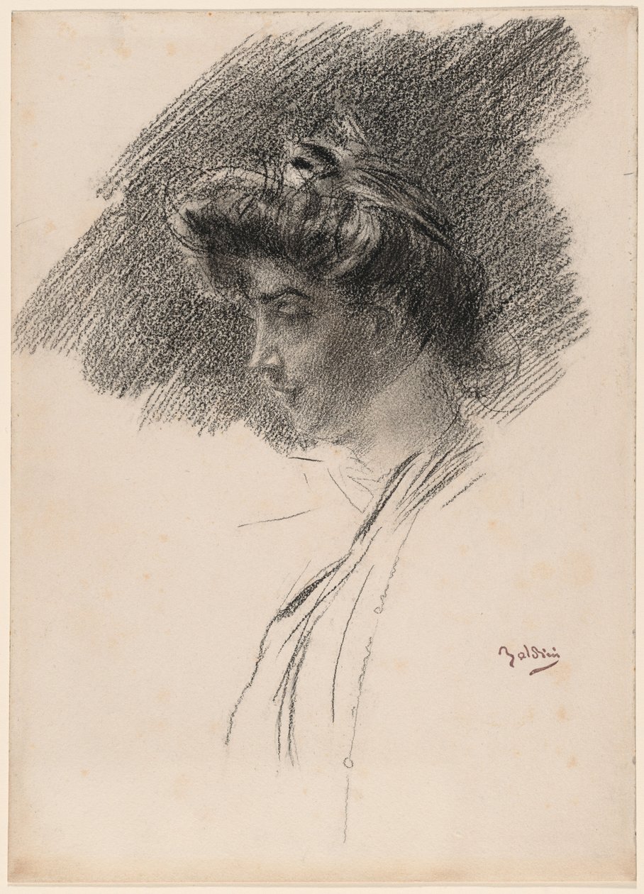 Büste einer jungen Frau im Profil von Giovanni Boldini