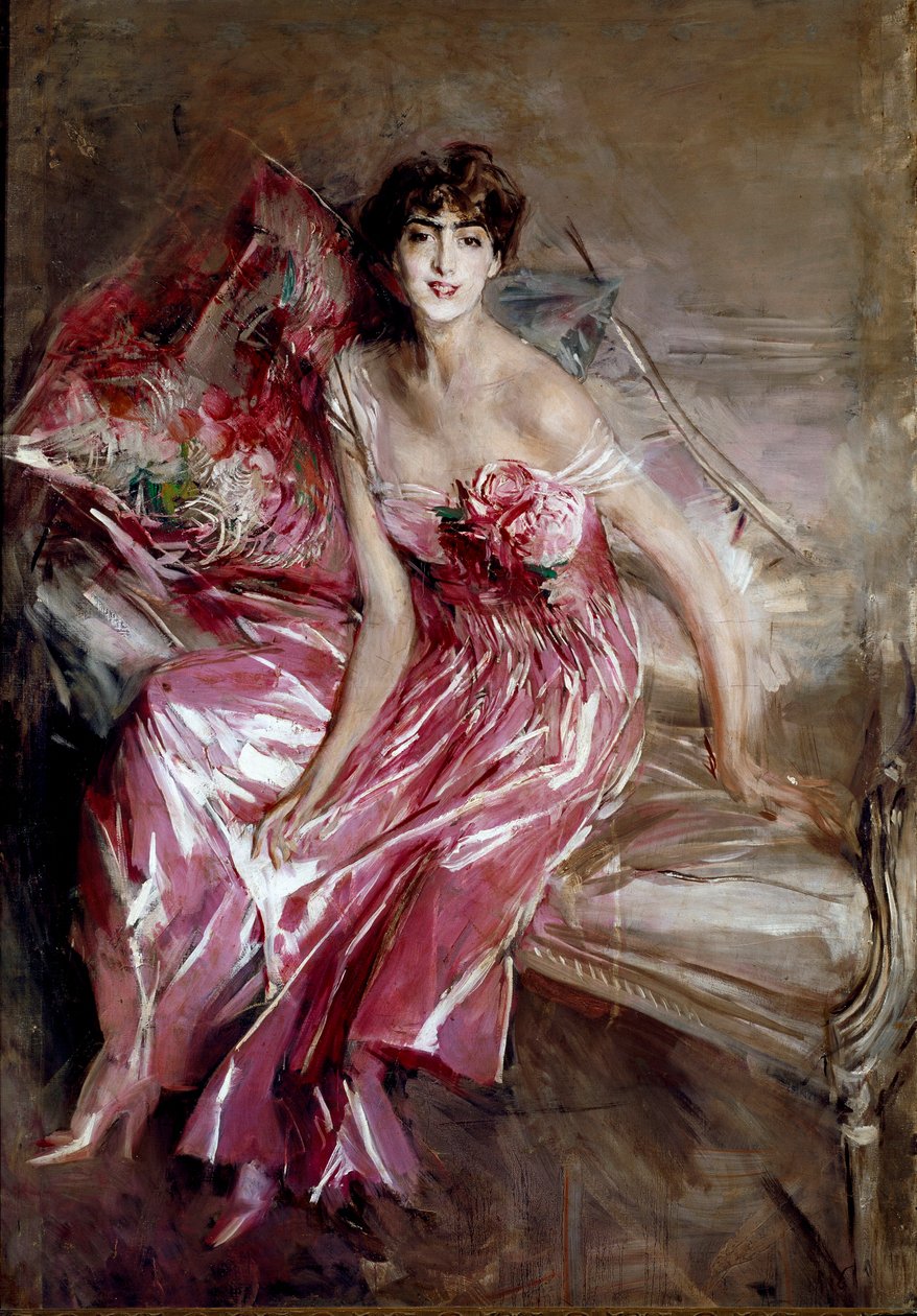 Porträt von Madame Olivia Concha de Fontecilla oder die Dame in Pink (Gemälde von Giovanni Boldini) von Giovanni Boldini