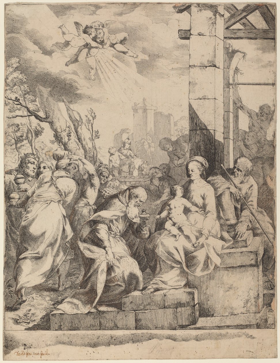 Die Anbetung der Könige von Giovanni David after Scarsellino