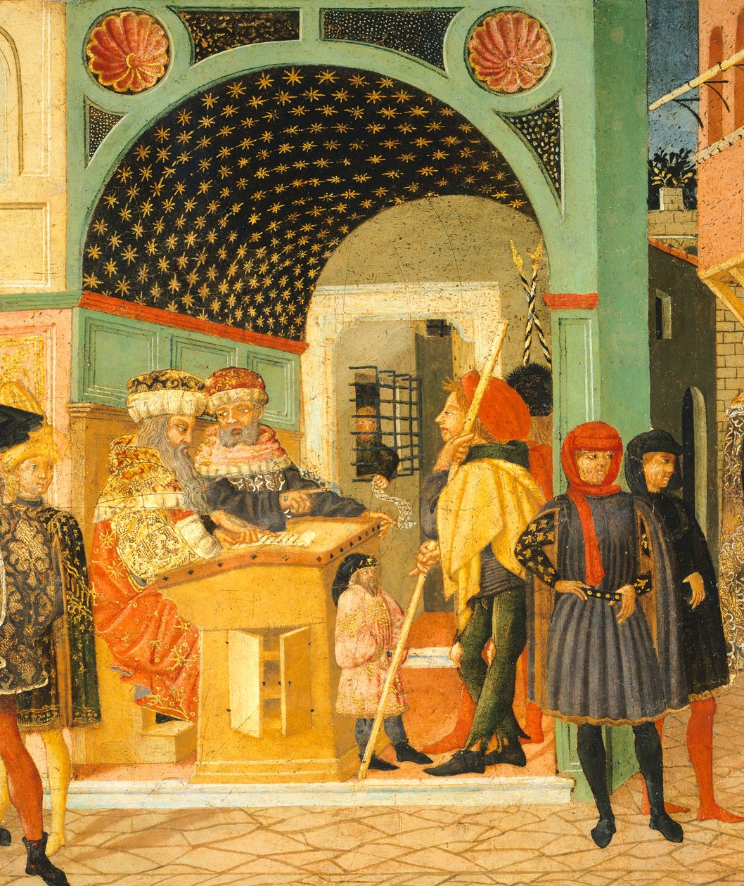 Geschichten von Susanne, um 1450, rechte Seite einer bemalten Truhe, Detail von Giovanni Di Ser Giovanni Lo Scheggia Guidi