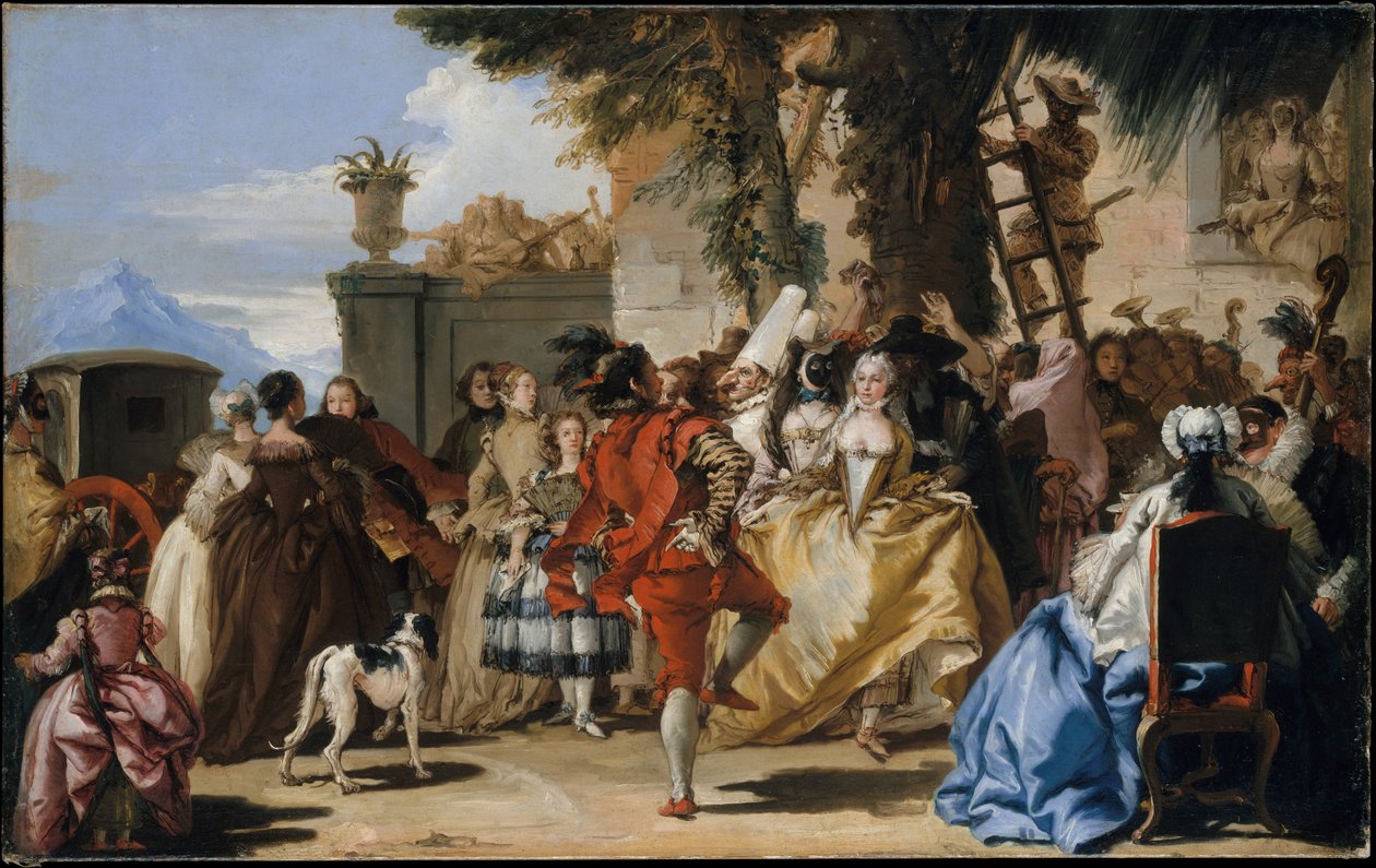 Ein Tanz auf dem Land von Giovanni Domenico Tiepolo
