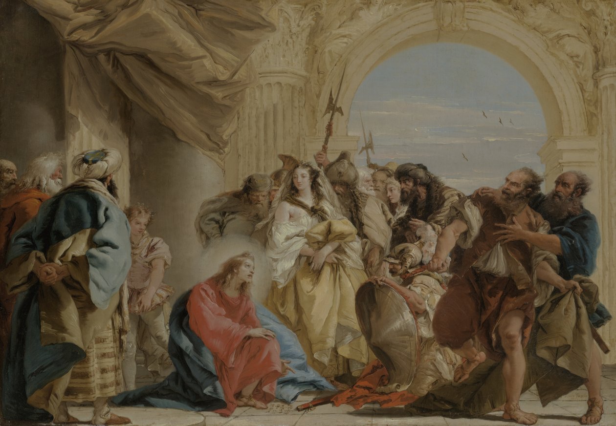 Christus und die Ehebrecherin von Giovanni Domenico Tiepolo