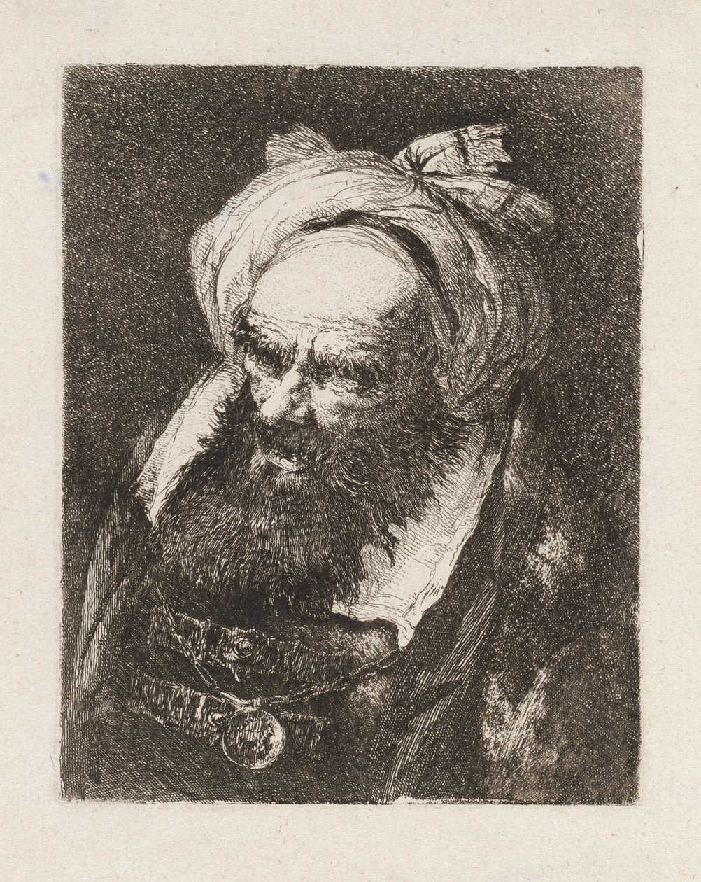 Älterer Mann mit Turban, aus der Raccolta di Teste (Sammlung von Köpfen) von Giovanni Domenico Tiepolo