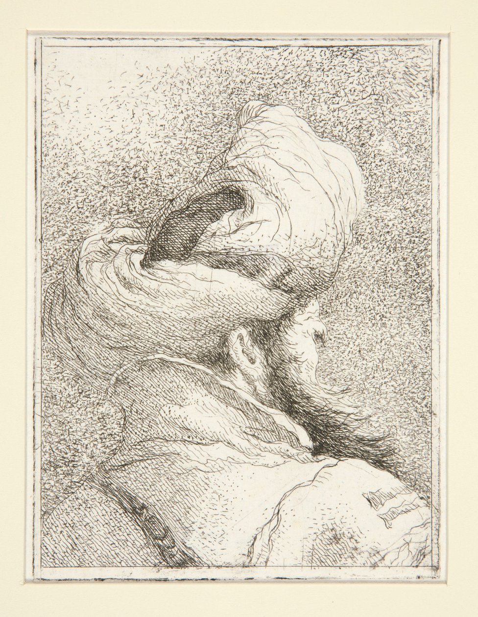 Kopf eines Türken, aus der Reihe Raccolta di Teste, Libro Secondo (Sammlung von Köpfen, zweites Buch) von Giovanni Domenico Tiepolo
