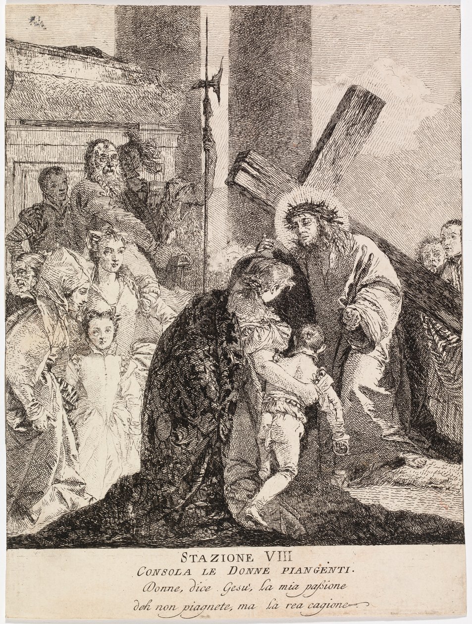 Jesus tröstet die weinenden Frauen von Jerusalem von Giovanni Domenico Tiepolo