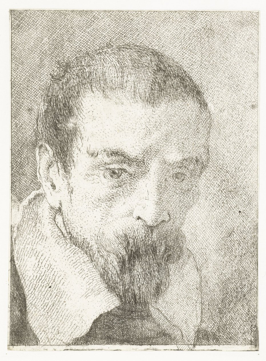 Mann mit kleinem Bart ohne Kopfbedeckung von Giovanni Domenico Tiepolo