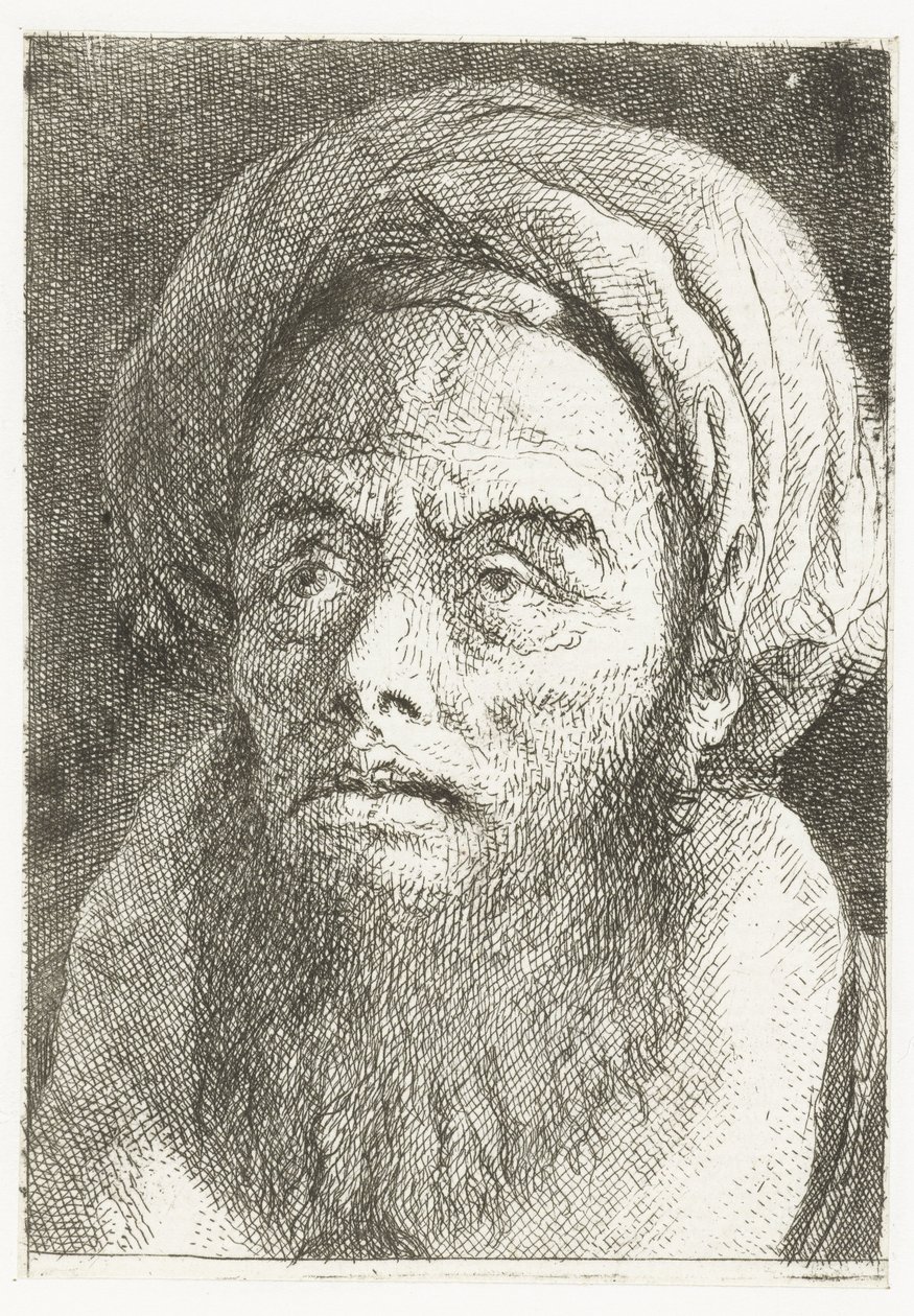 Mann mit Turban von Giovanni Domenico Tiepolo