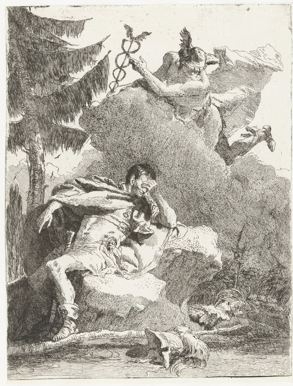 Merkur erscheint Aeneas in seinem Traum von Giovanni Domenico Tiepolo