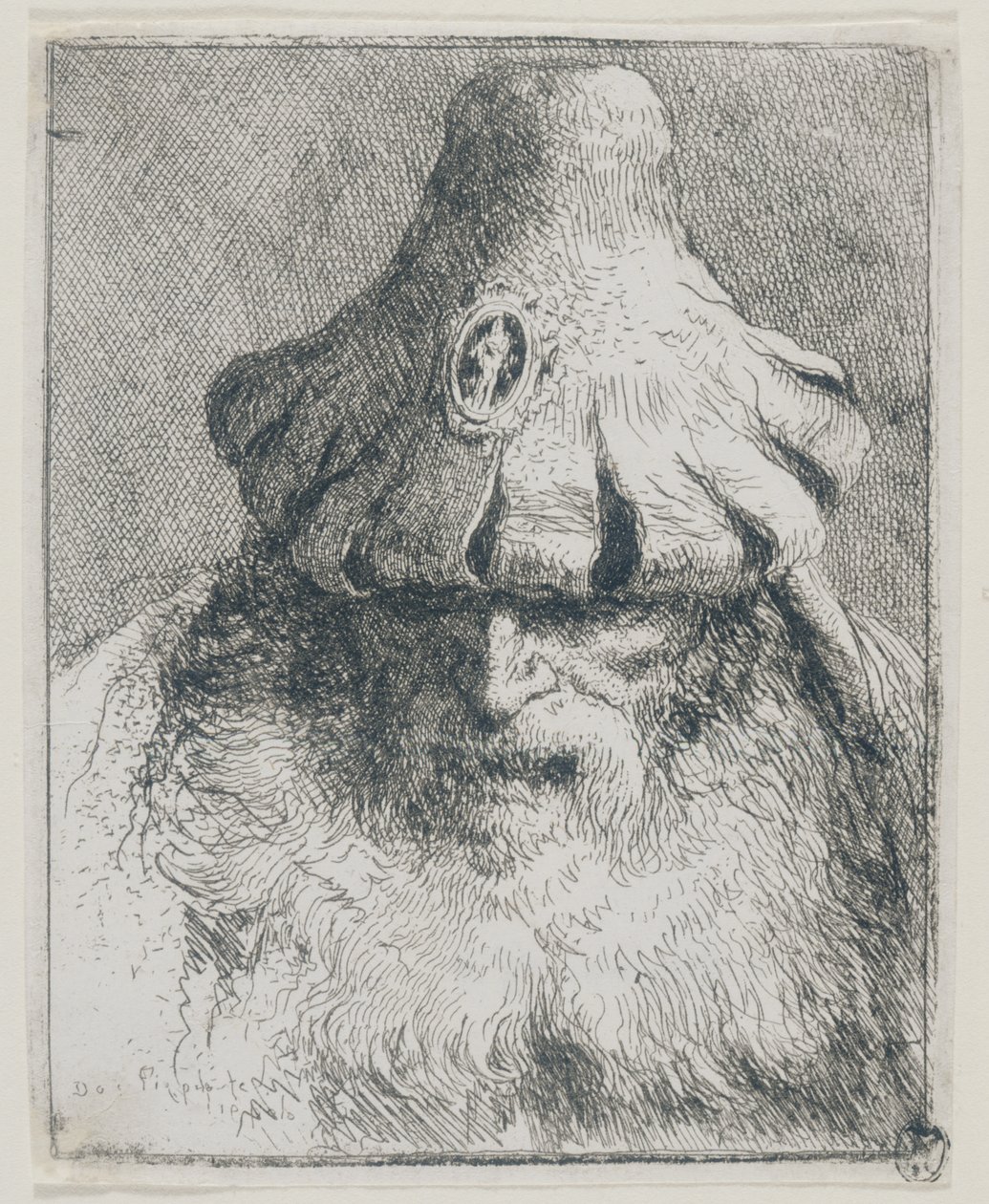 Alter Mann mit spitzem Hut von Giovanni Domenico Tiepolo