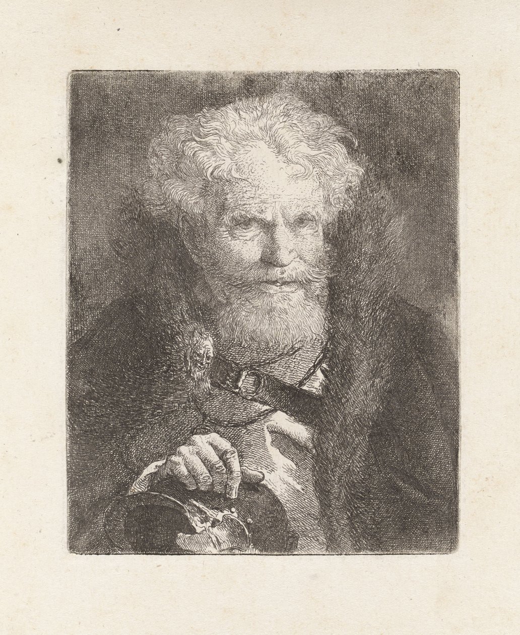Alter Mann mit Helm, aus der Raccolta di Teste (Sammlung von Köpfen) von Giovanni Domenico Tiepolo