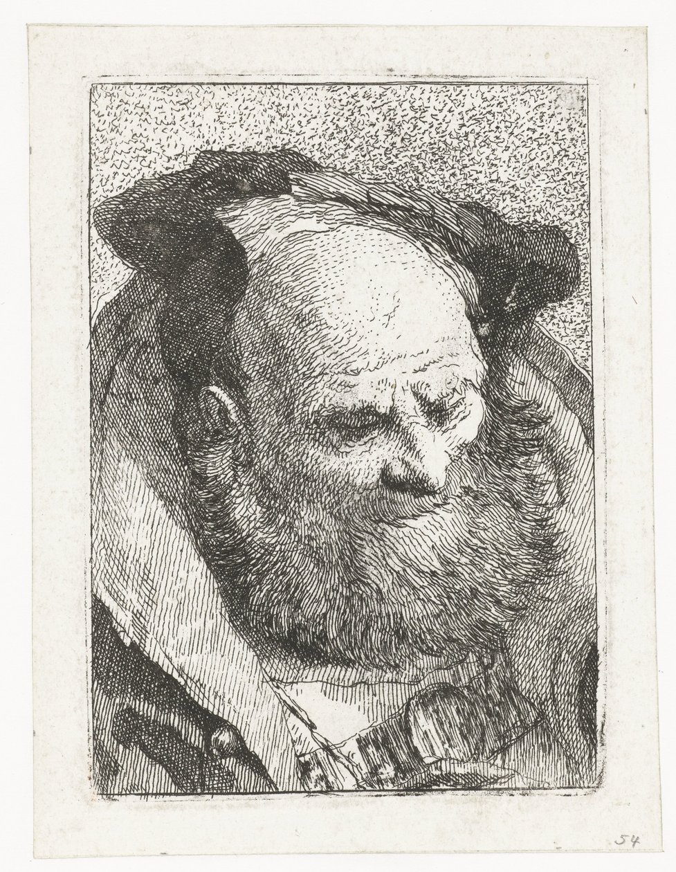 Alter Mann mit Bart von Giovanni Domenico Tiepolo