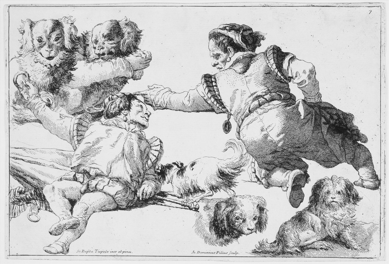 Studien von Zwergen und Hunden von Giovanni Domenico Tiepolo