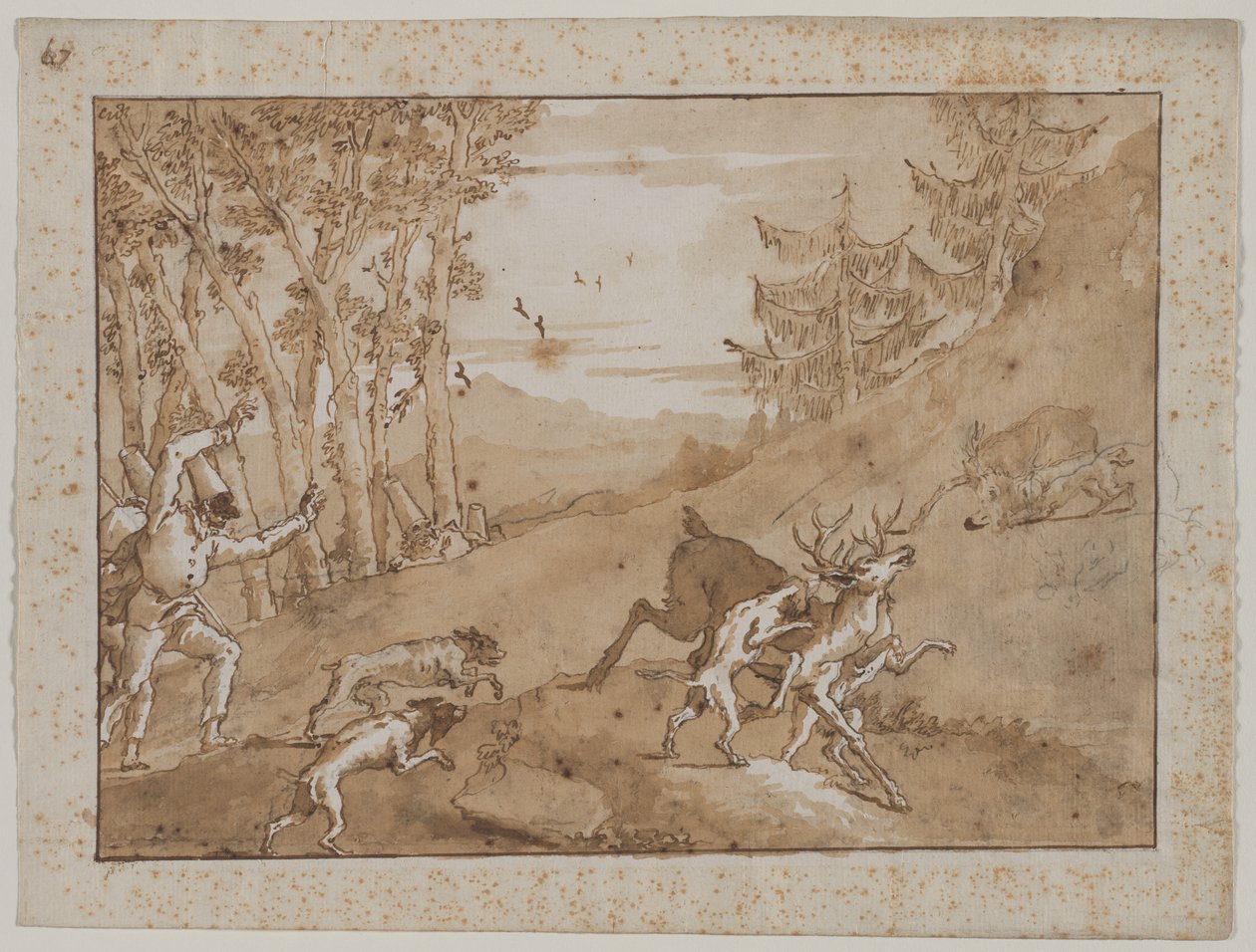 Die Hirschjagd (1790er Jahre) von Giovanni Domenico Tiepolo