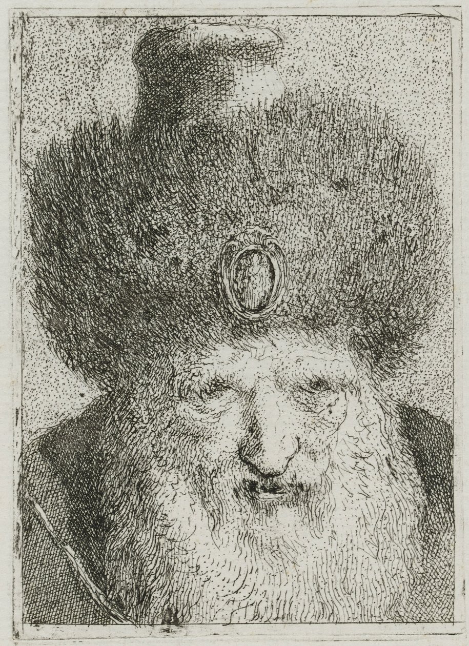 Türke mit Pelzmütze, aus der Raccolta di Teste (Sammlung von Köpfen) von Giovanni Domenico Tiepolo