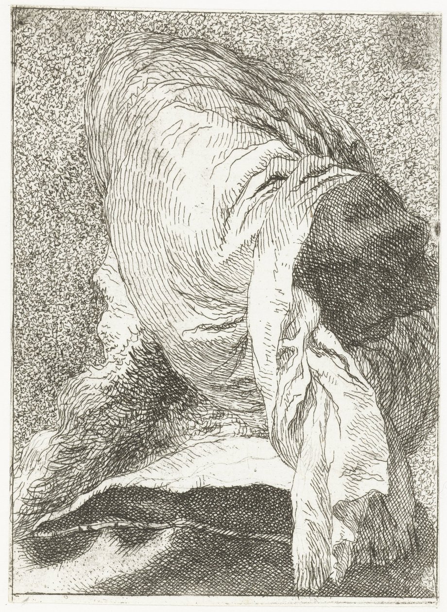 Türkischer Mann mit abgewendetem Kopf und Turban von Giovanni Domenico Tiepolo
