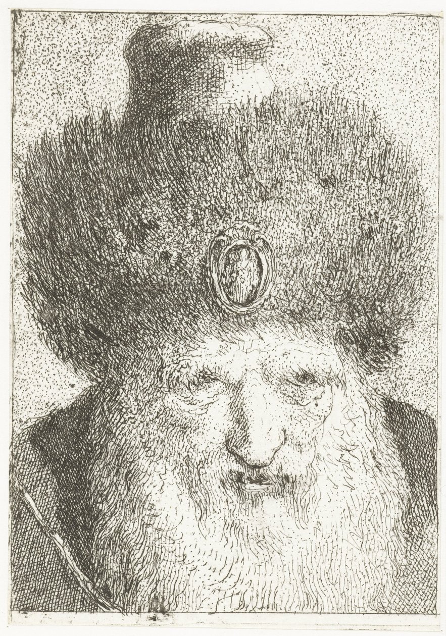 Türkischer Mann mit Pelzmütze (Sammlung Köpfe) von Giovanni Domenico Tiepolo
