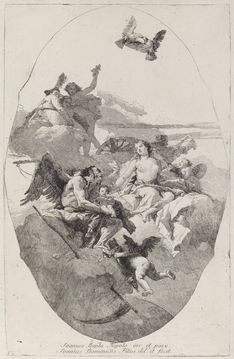 Venus vertraut Amor der Zeit an von Giovanni Domenico Tiepolo after Giovanni Battista Tiepolo