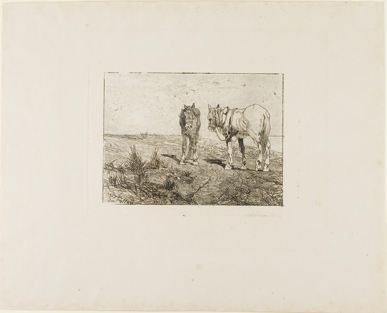 Ruhe der Pferde von Giovanni Fattori