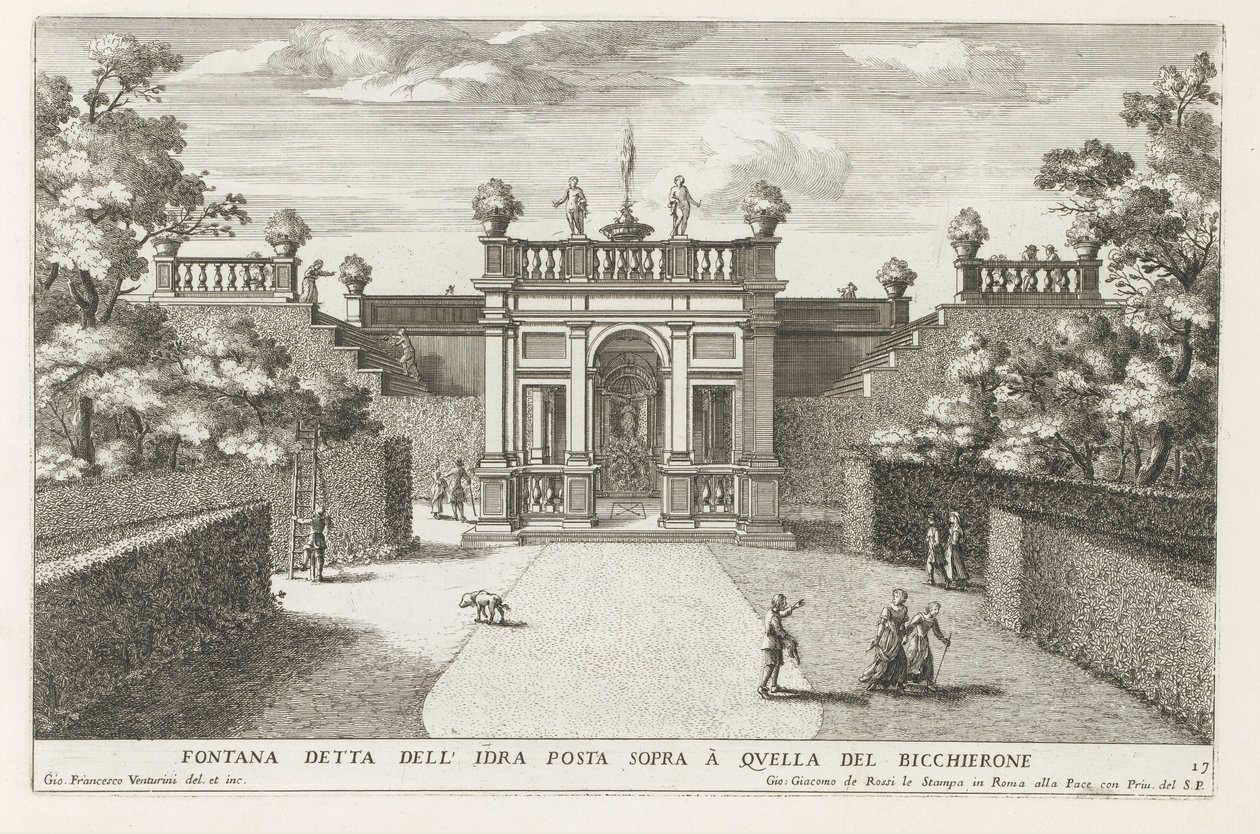 Fontäne in den Gärten der Villa d