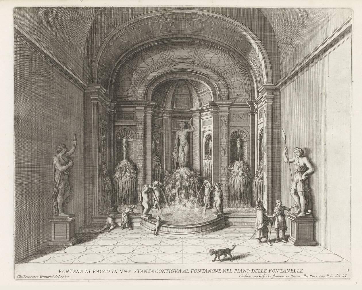 Brunnen des Bacchus in der Villa d