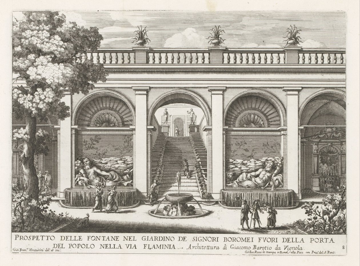 Garten eines Palastes in Rom von Giovanni Francesco Venturini