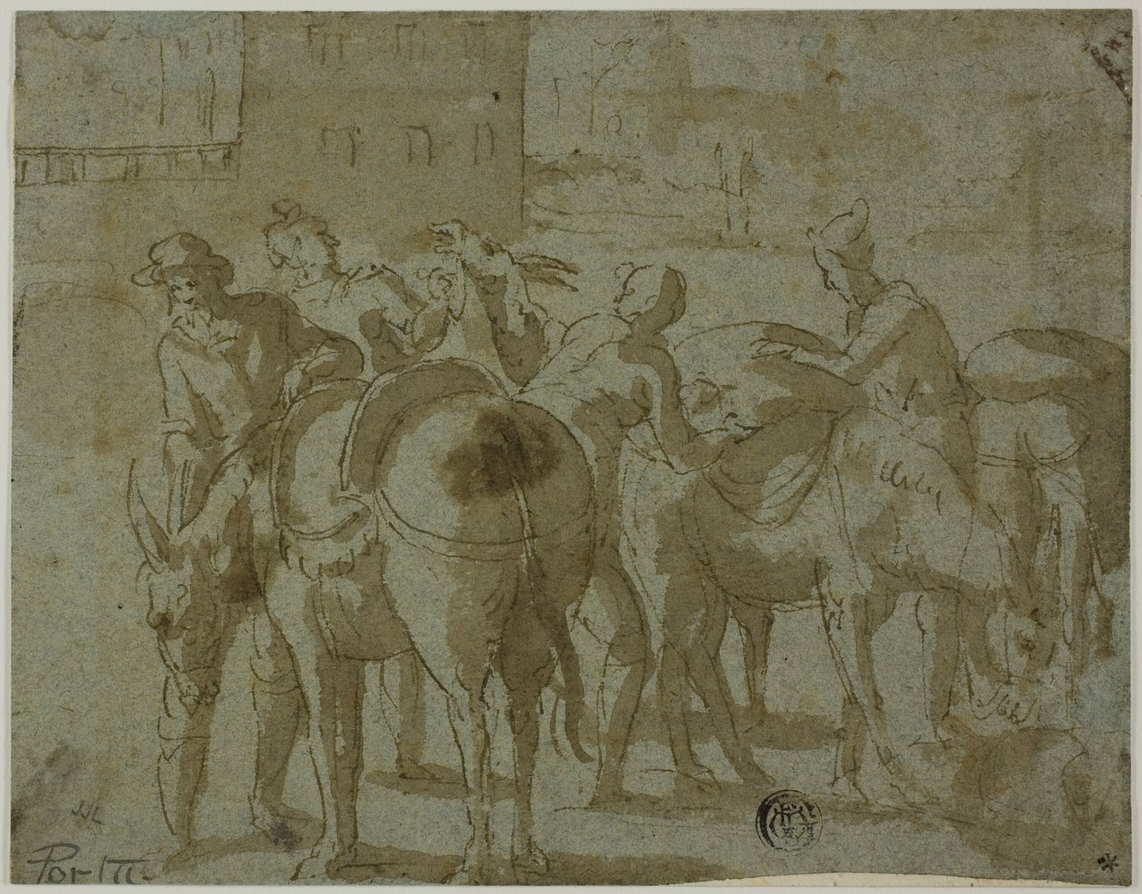 Maultiertreiber und Maultiere von Giovanni Guerra