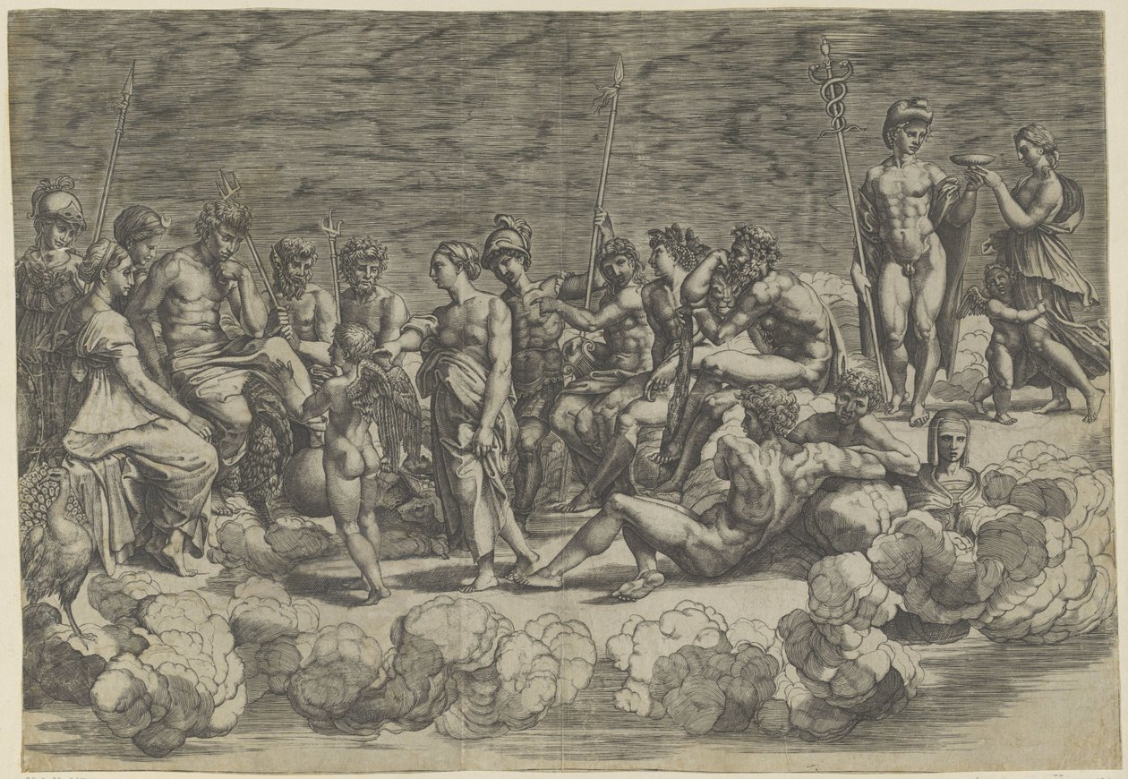Versammlung der Götter auf dem Olymp von Giovanni Jacopo Caraglio