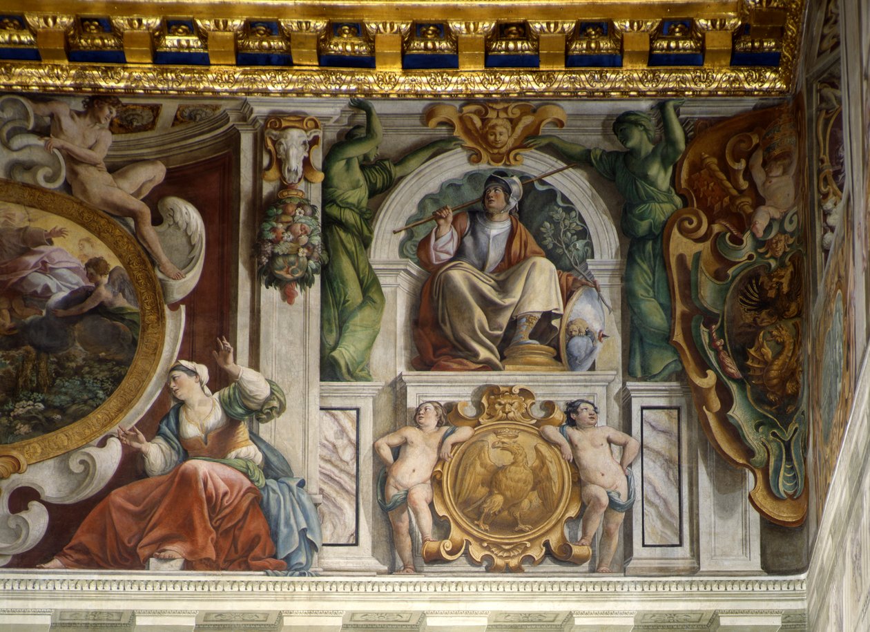 Detail vom Fries, Halle der Kürassiere von Giovanni Lanfranco