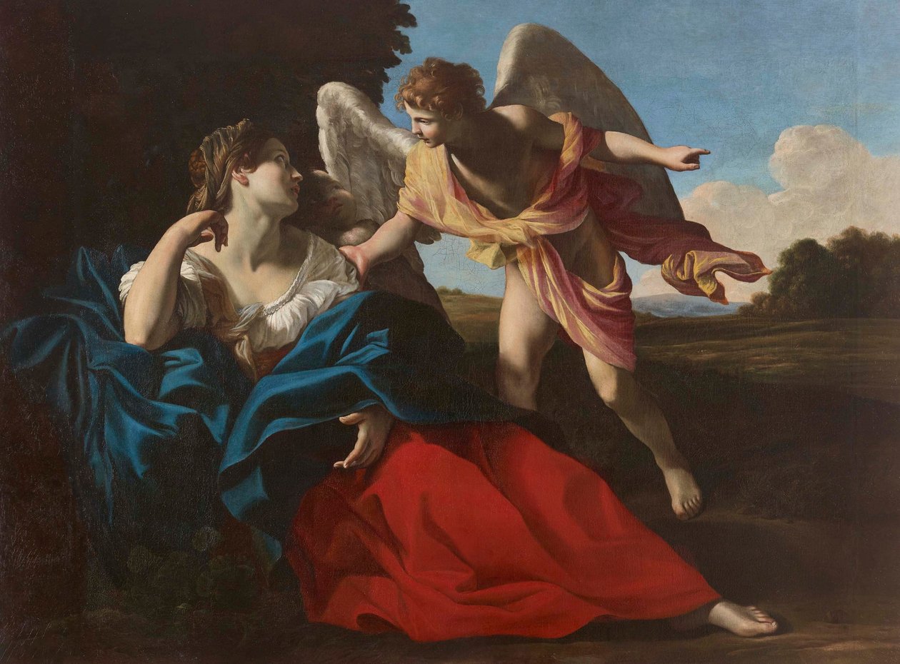 Agar von einem Engel in der Wüste gerettet von Giovanni Lanfranco