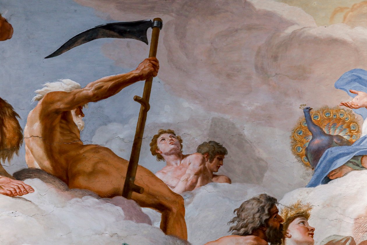 Saturn, Gott der Zeit (Detail) von Giovanni Lanfranco