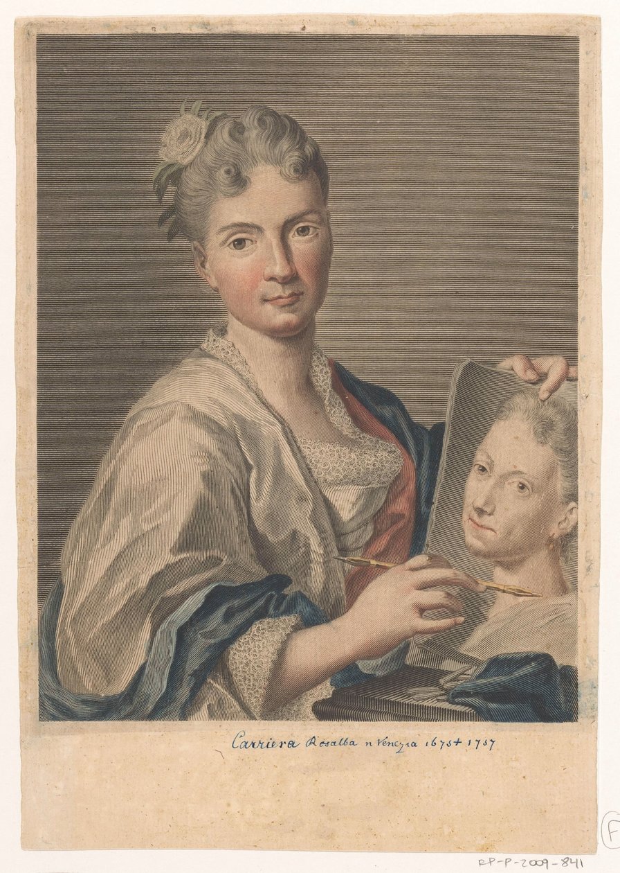 Porträt der Künstlerin Rosalba Carriera von Giovanni Marco Pitteri