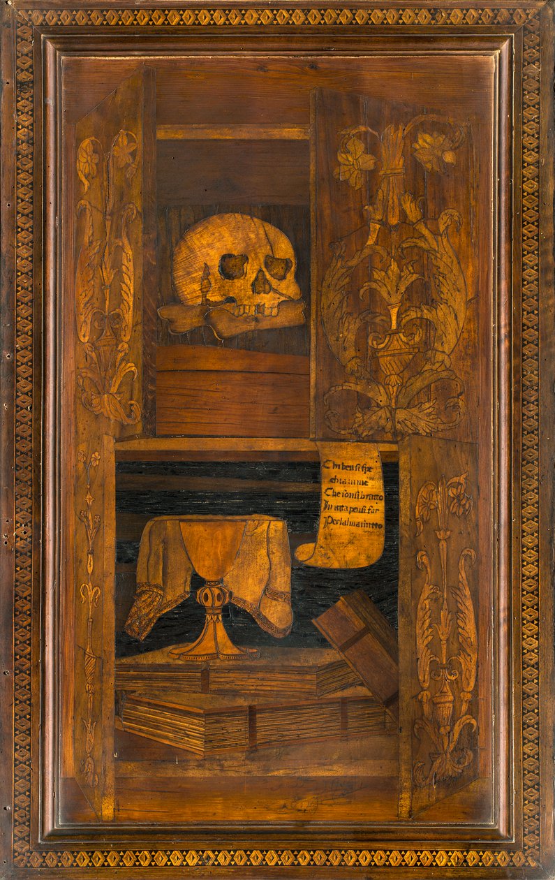 Kanonischer Chor aus Holz, Intarsien von Giovanni Maria Platina 1484, Oberer Stall von Giovanni Maria Platina