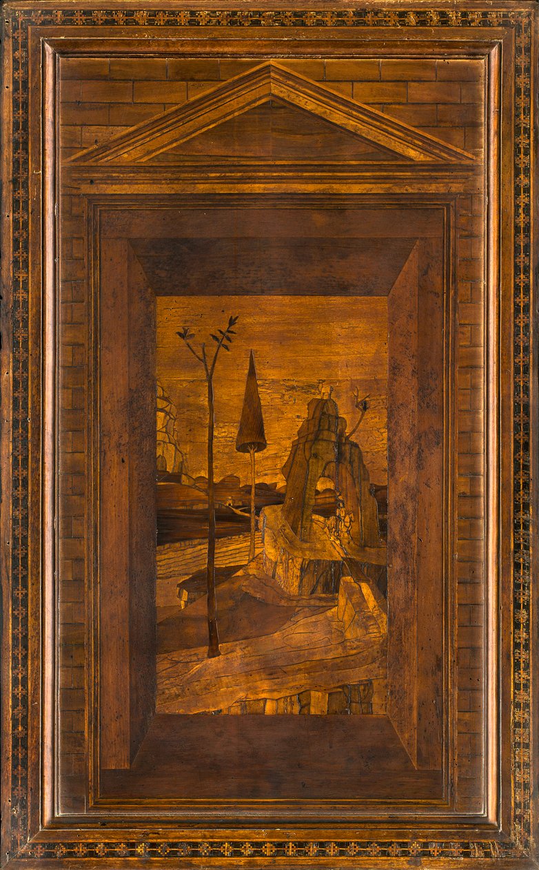 Lignaean Kanonischer Chor, Intarsien von Giovanni Maria Platina 1484, Oberer Stand von Giovanni Maria Platina