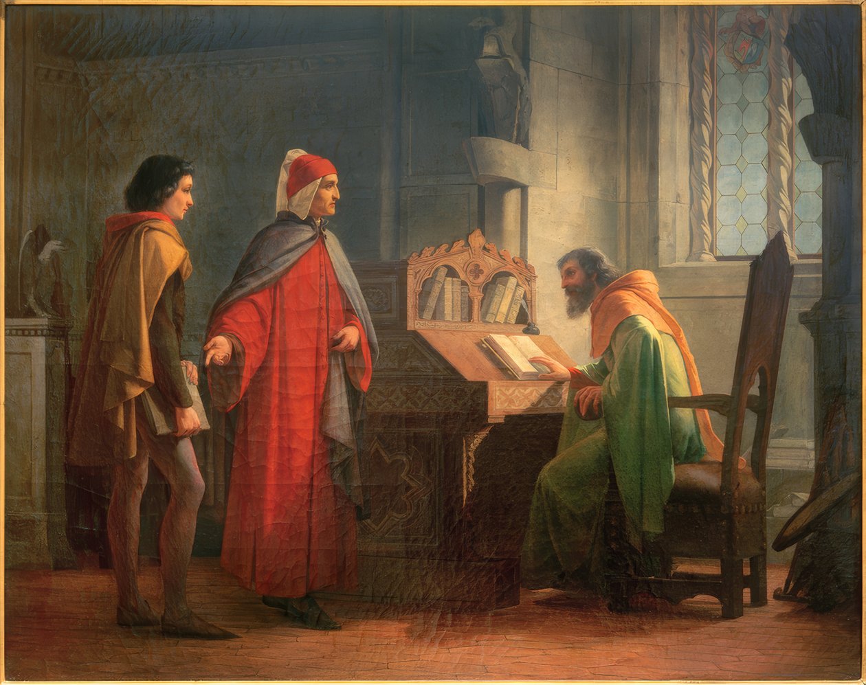Dante Alighieri stellt Giotto dem Guido Novello da Polenta vor von Giovanni Mochi