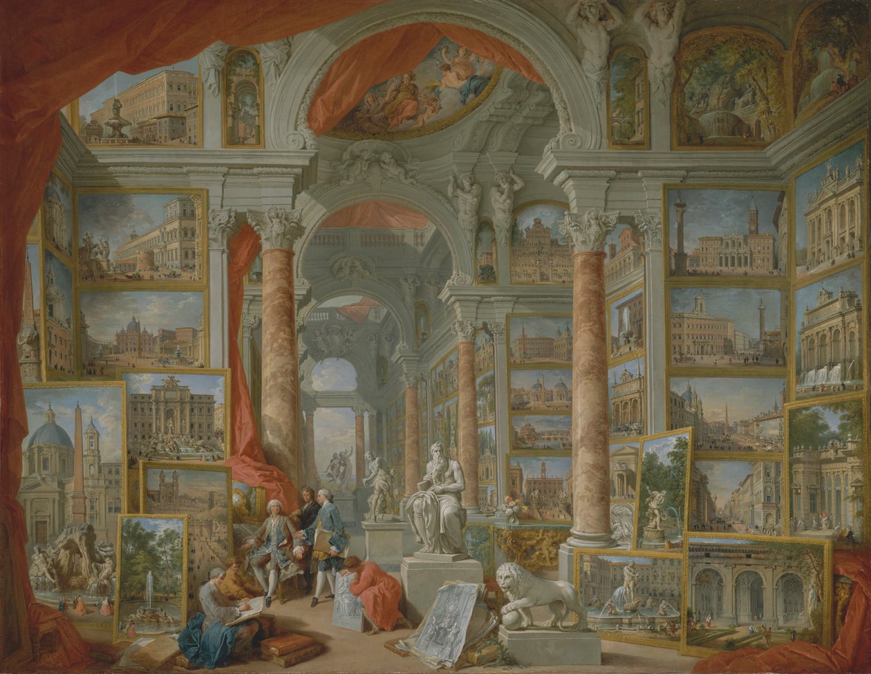 Bildergalerie mit Ansichten des modernen Rom von Giovanni Paolo Panini
