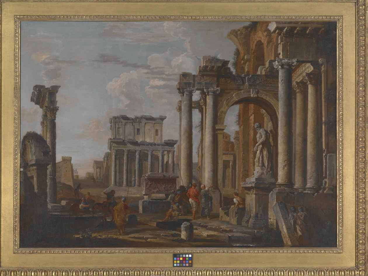 Ruinen mit dem Tempel von Antoninus und Faustina von Giovanni Paolo Pannini
