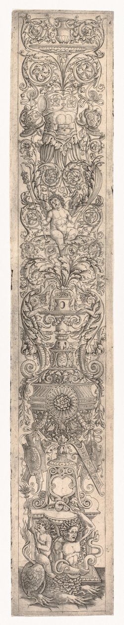 Ornamentale Tafel: Triton von einem Kind geritten von Giovanni Pietro da Birago
