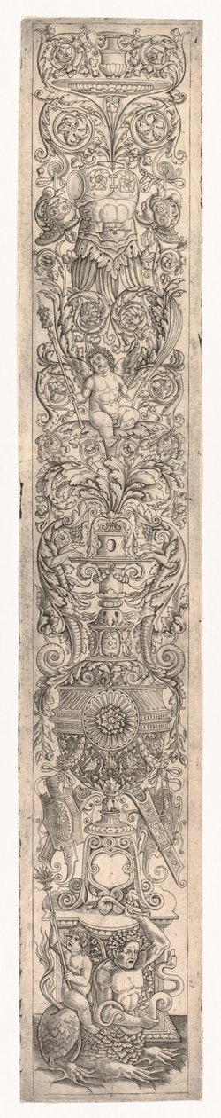 Ornamentales Panel: Triton, von einem Kind geritten, ca. 1505-1515 von Giovanni Pietro da Birago