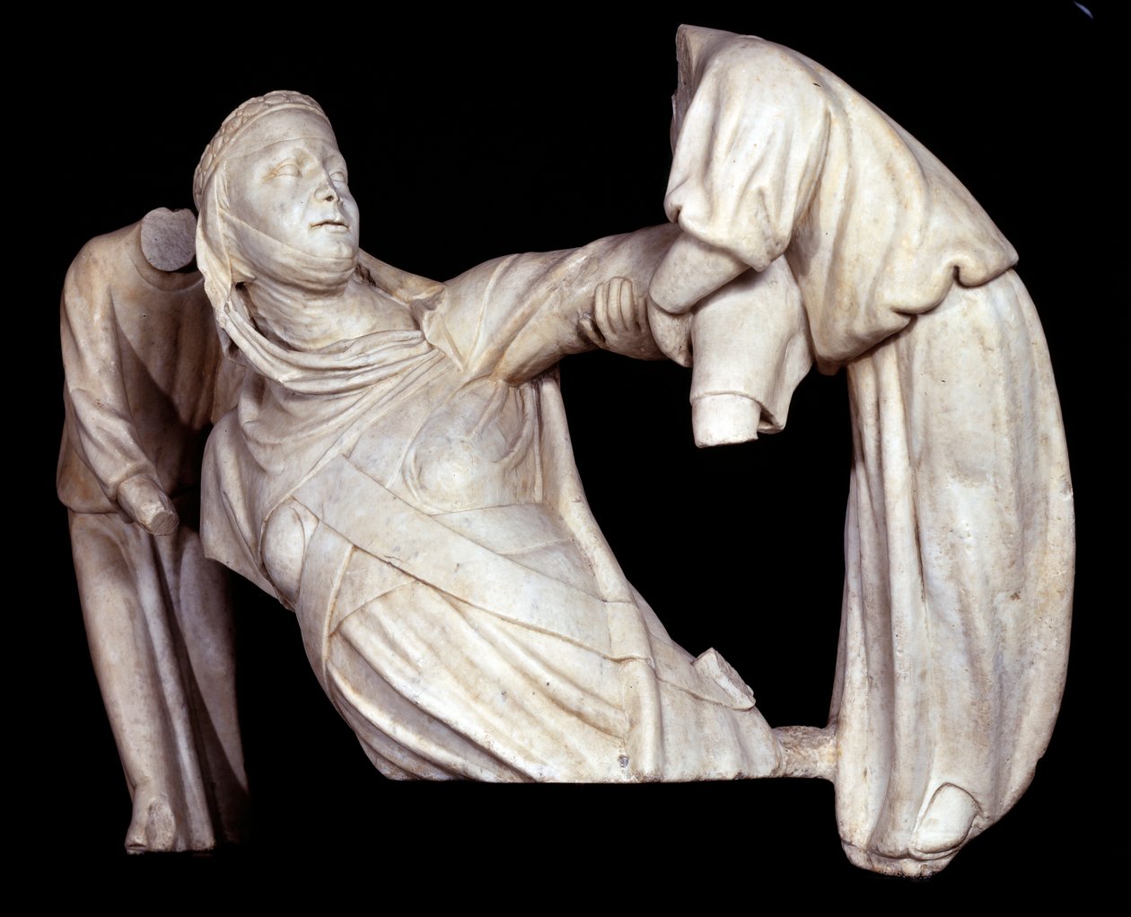 Grabdenkmal für Margarete von Brabant, von zwei Engeln in die Luft gehoben (Skulptur) von Giovanni Pisano
